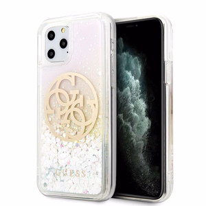 Guess GUHCN58LGIRGP iPhone 11 Pro kietas dėklas Gradient Liquid Glitter Circle Logo