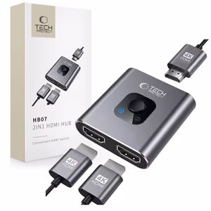 Tech-Protect HB07 HUB adapteris 2in1 HDMI 4K 60Hz - pilkas