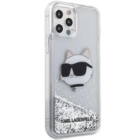 Karl Lagerfeld KLHCP12MLNHCCS iPhone 12/12 Pro 6.1" sidabrinis/sidabrinis kietas dėklas Blizgantis Choupette Galva