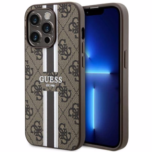 Guess GUHMP14XP4RPSW iPhone 14 Pro Max 6.7" rudas/rudas kietas dėklas 4G Printed Stripes MagSafe