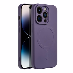 Dėklas Silicone Mag Cover (MagSafe) skirtas iPhone 14 Pro violetinis