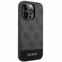 Guess GUHCP14XG4GLGR iPhone 14 Pro Max 6.7" pilkas/pilkas kietas dėklas 4G Stripe kolekcija