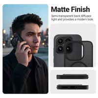 Crong Hybrid Matte Magnetic - Xiaomi 17 MagSafe dėklas (juodas)