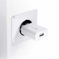 Įkroviklis Forcell (1xUSB 2.4A 18W) baltas