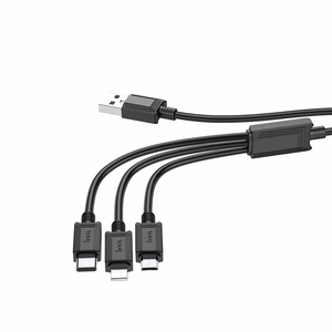 Laidas 3in1 USB A į Lightning / Micro USB / USB C Hoco 2A X74 1 m juodas