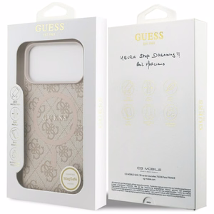 "Guess 4G Ring Classic Logo MagSafena iPhone 17 Pro Max" dėklas - rožinis