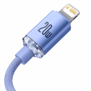Baseus kabelis Crystal Shine USB-C - Lightning 1,2 m 20W violetinis
