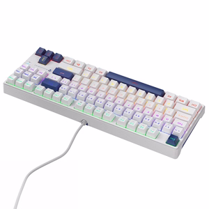 Machenike K500B-B87 Laidinė mechaninė žaidimų klaviatūra su apšvietimu, Red Switch - baltas