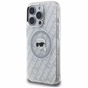 Karl Lagerfeld IML Karl Head Logo MagSafe dėklas iPhone 16 Pro - pilkas