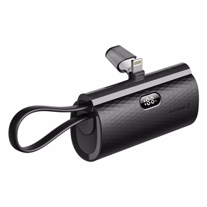 Išorinė baterija Forcell F-Energy Power Plug F5K3 PD 20W 5000 mAh su įmontuotu jungtimi Lightning juoda