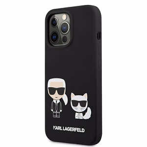 Karl Lagerfeld KLHCP13LSSKCK iPhone 13 Pro / iPhone 13 6.1 juodas Silikoninis dėklas Karl & Choupette