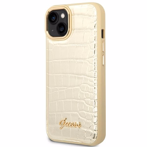 Guess GUHCP14MHGCRHD iPhone 14 Plus 6.7 "auksinis/auksinis kietas dėklas Croco Collection