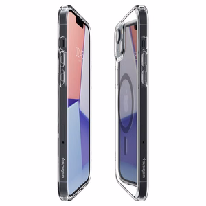 Spigen Ultra Hybrid magnetinis dėklas su MagSafe, skirtas iPhone 14 Plus – skaidriai pilkas