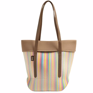 BUILT City Tote neopreno krepšys su dirbtinės odos rankenomis, Candy Dot