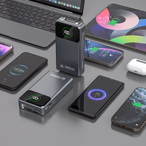 Dudao K31 Pro 45W 20000mAh išorinė baterija su įmontuotu ištraukiamu USB-C kabeliu - pilka