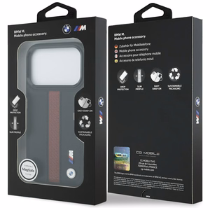 BMW M Perforuotas juostelės logotipas MagSafe dėklas telefonui iPhone 17 Pro - raudonas