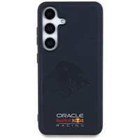 Originalus dėklas RED BULL odinis su reljefiniu buliu MagSafe Samsung Galaxy S25 tamsiai mėlynas
