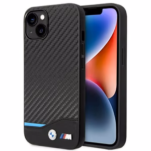 Чехол BMW BMHCP14S22NBCK iPhone 14 6.1" чёрный/чёрный Leather Carbon