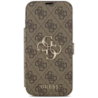 Guess Book 4G Metal Logo dėklas telefonui iPhone 17 Pro Max - rudas