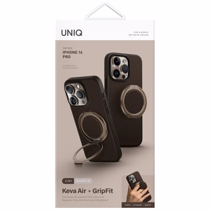 Uniq Keva Air Magclick krovimo dėklas telefonui iPhone 16 Pro - rudas