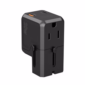 Choetech PD6038 USB-C USB-A PD 20W kelioninis įkroviklis USA EU UK AU - juodas
