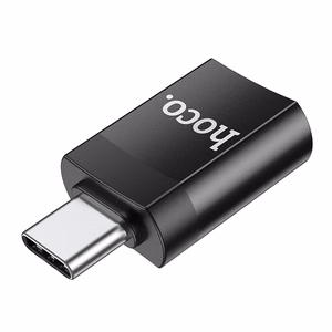 Adapteris Hoco UA17 Type-C to USB-A juodas