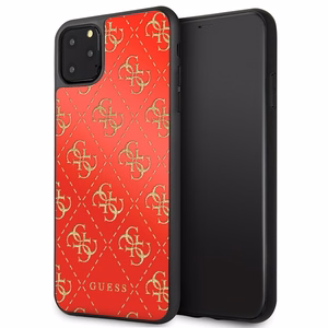 Guess GUHCN654GGPRE iPhone 11 Pro Max красный/красный жёсткий чехол 4G Double Layer Glitter