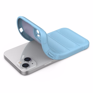 Magic Shield Case dėklas telefonui iPhone 14 Plus lankstus šarvuotas dangtelis šviesiai mėlynas