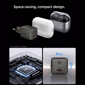 Spigen Essential EE301EU 1 jungties 30 W sieninis įkroviklis – tamsiai pilkas