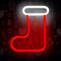 Neon LED CHRISTMAS SOCK baltas raudonas FLNE23 Forever Light