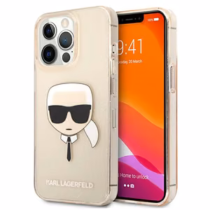 Karl Lagerfeld Glitter Karl's Head Case iPhone 13 Pro / iPhone 13 - auksinis