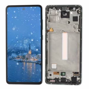LCD Ekranas Samsung A528 A52s su rėmeliu / Awesome Black / HQ
