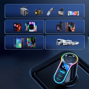 Automobilinis įkroviklis Joyroom „JR-CL21" juodas 150W (2xPD / 1xUSB / papildomas prievadas / LED)
