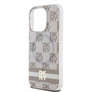 DKNY IML languoto mono rašto ir spausdintų juostų magnetinis dėklas telefonui iPhone 15 Pro – smėlinis