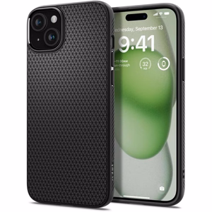 Spigen Liquid Air dėklas telefonui iPhone 15 Plus - matinė juoda
