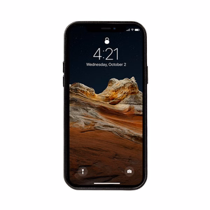 Crong Essential Cover Magnetic dirbtinės odos dėklas, skirtas iPhone 12 Pro Max, su MagSafe, juodas