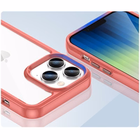 Outer Space dėklas iPhone 14 Pro Max kietas dangtelis su geliniu rėmeliu raudona