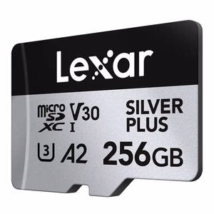 „Lexar High-Performance Silver Plus“ microSDXC atminties kortelė, 256 GB + adapteris