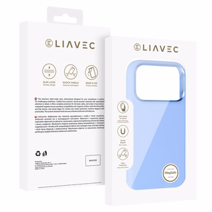 Liavec Silky dėklas su metaliniu kameros rėmeliu, skirtas iPhone 18 Pro/17 Pro, šviesiai mėlynas