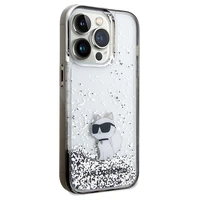 Karl Lagerfeld Liquid Glitter Choupette dėklas telefonui iPhone 14 Pro Max - permatomas