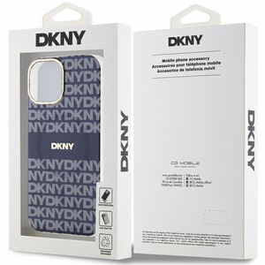 DKNY IML Mono ir juostelės Magnetinis dėklas iPhone 15 / 14 / 13 - mėlyna