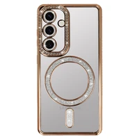 Bling magnetinis dėklas telefonui Samsung Galaxy A55 5G auksinis
