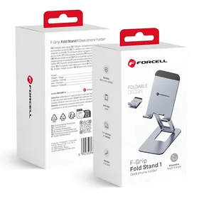 Stalinis laikiklis telefonui / planšetiniam kompiuteriui sulankstomas Forcell F-Grip Fold stovas 1 pilkas