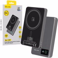 Blavec Išorinė baterija 10000mAh BJ-03 Plona 13,5mm - Type C - 22,5W magnetinė Magsafe 3 in 1 (PBBJ03-MC10G) pilka