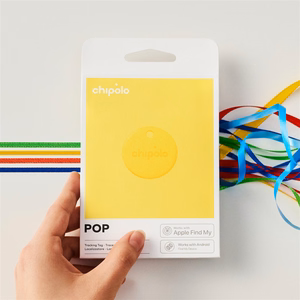 Chipolo POP Bluetooth sekiklis su keičiama baterija, skirtas iOS ir Android, geltonas