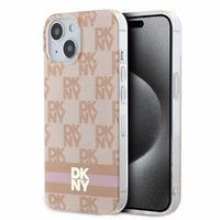 DKNY IML languotas mono raštas ir spausdintos juostelės Magnetinis dėklas iPhone 15 / 14 / 13 - rožinė