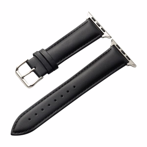 Crong Noble Band natūralios odos dirželis, skirtas Apple Watch 44 / 45 / 46 / 49 mm, „Black Noir“ spalvos