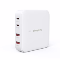 Choetech PD8008 100W GaN greito įkrovimo įkroviklis 2x USB-A / 2x USB-C - baltas
