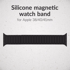 Mobilize silikoninis laikrodžio dirželis - magnetinis - Apple 38/40/41mm - juodas