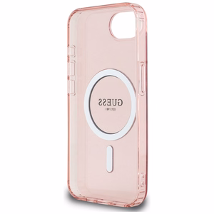 Guess IML Glitter Circle Magnetinis dėklas telefonui iPhone 16e - rožinis